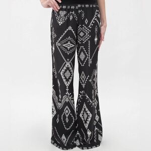 Billabong Southwestern Aztec Midnight Hour Elastic Waist Wide Leg Pants L/XL